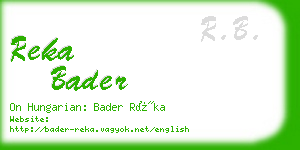 reka bader business card